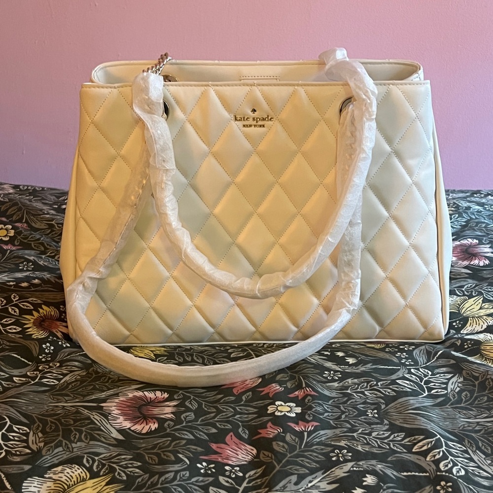 Kate Spade Quilted Shoulder Bag in Cream